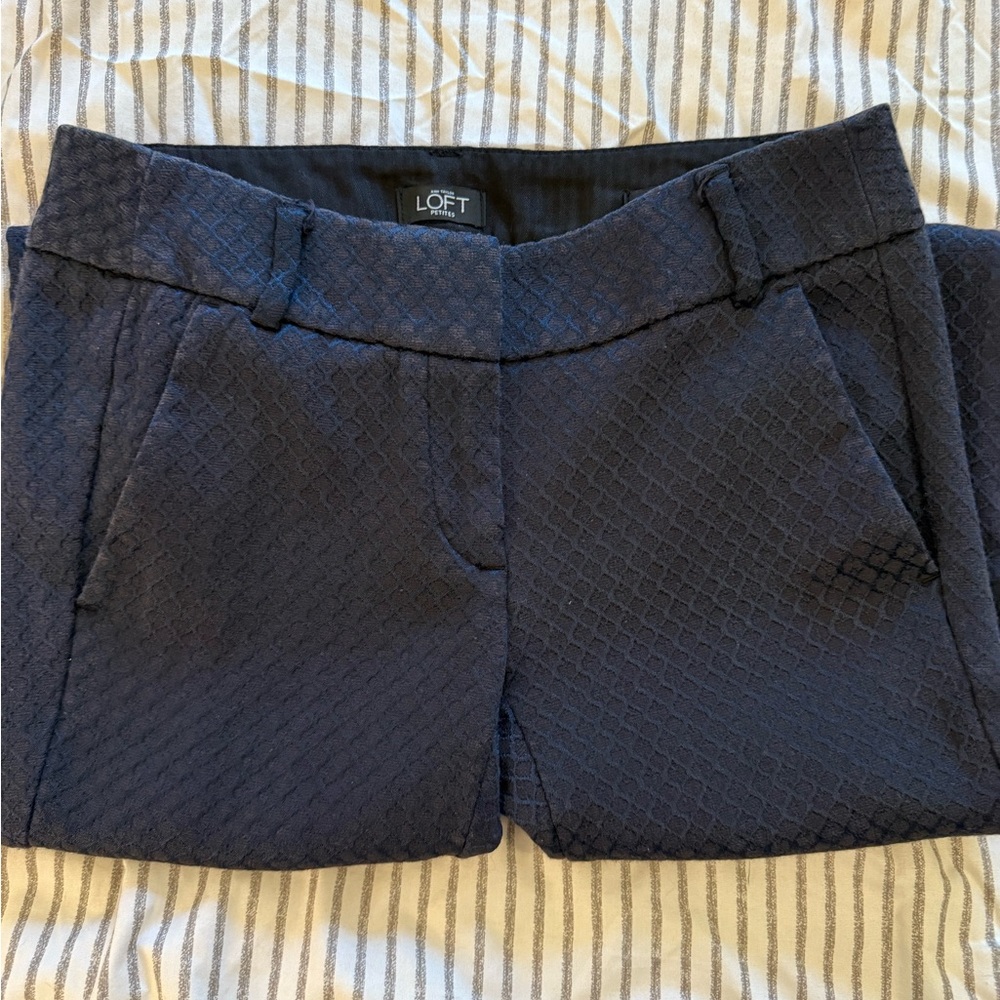 Ann Taylor LOFT Dark Textured Pants size 0